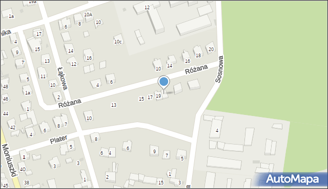 Żarki, Różana, 21, mapa Żarki