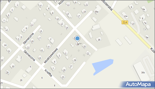 Zblewo, Różana, 18, mapa Zblewo