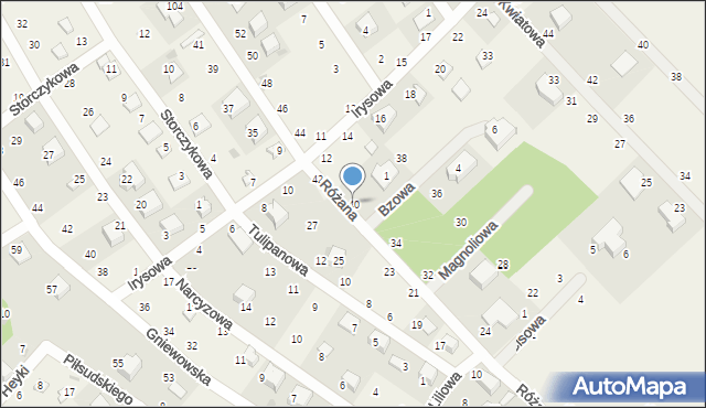 Zbychowo, Różana, 40, mapa Zbychowo