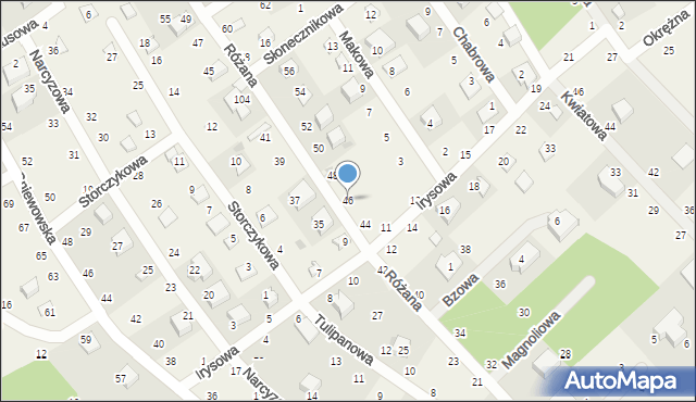 Zbychowo, Różana, 46, mapa Zbychowo