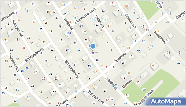 Zbychowo, Różana, 48, mapa Zbychowo