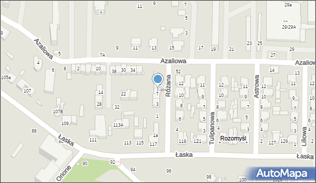 Zduńska Wola, Różana, 9, mapa Zduńska Wola