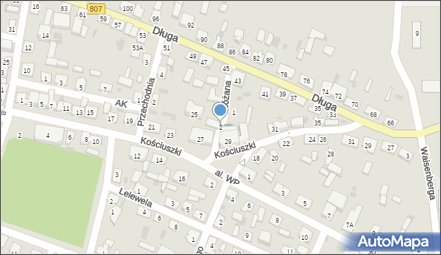 Żelechów, Różana, 2, mapa Żelechów