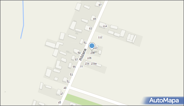 Żelków, Różana, 108, mapa Żelków