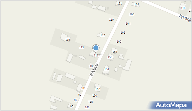 Żelków, Różana, 111, mapa Żelków