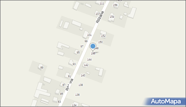 Żelków, Różana, 146, mapa Żelków