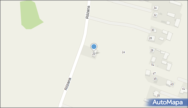 Żelków, Różana, 22, mapa Żelków