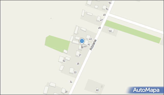 Żelków, Różana, 39, mapa Żelków