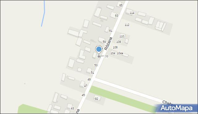 Żelków, Różana, 55, mapa Żelków