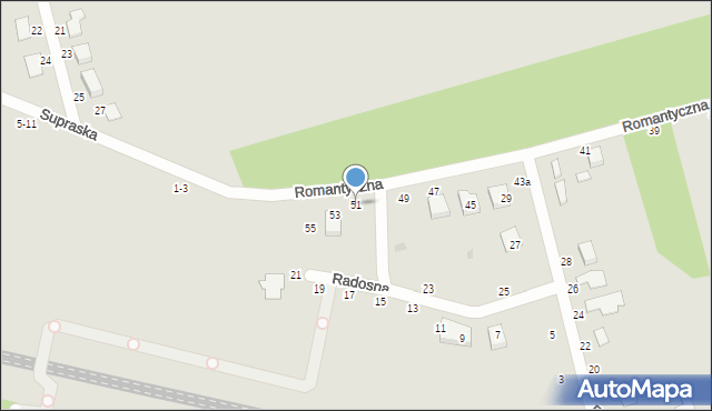 Zgierz, Romantyczna, 51, mapa Zgierz