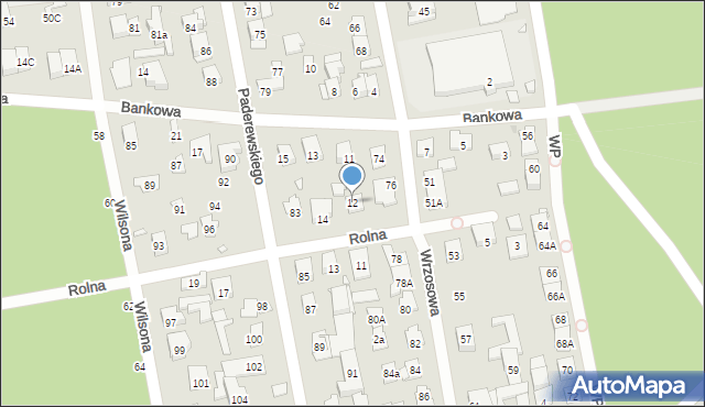 Zielonka, Rolna, 12, mapa Zielonka