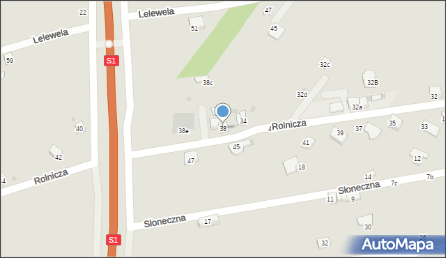 Żywiec, Rolnicza, 38, mapa Żywiec