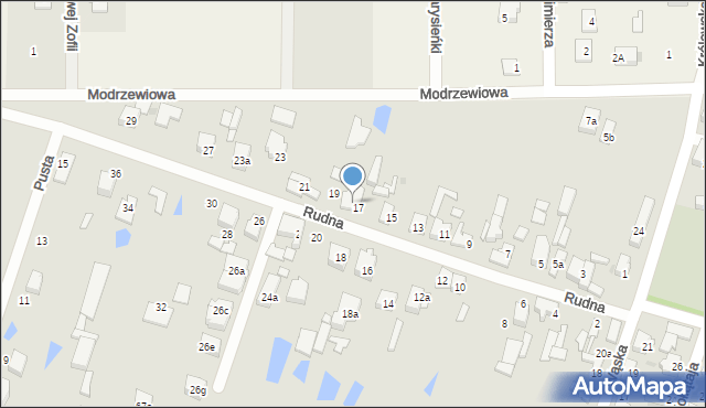 Aleksandrów Łódzki, Rudna, 17a, mapa Aleksandrów Łódzki