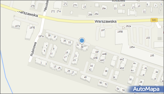 Babice Nowe, Rubinowa, 29, mapa Babice Nowe