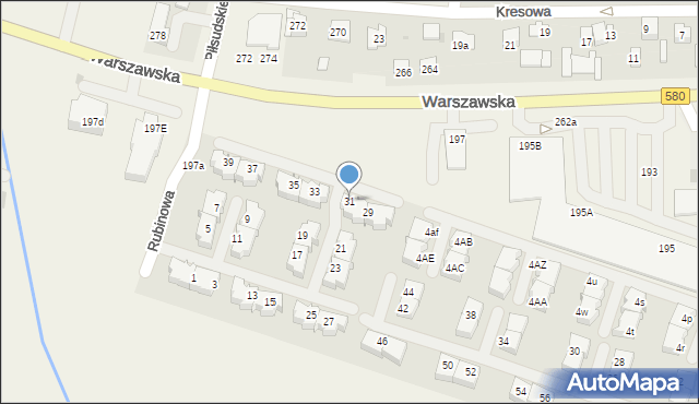 Babice Nowe, Rubinowa, 31, mapa Babice Nowe