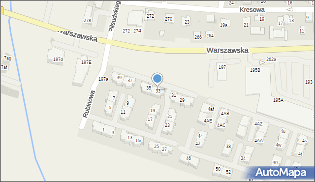 Babice Nowe, Rubinowa, 33, mapa Babice Nowe
