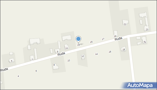 Bednary, Ruda, 13, mapa Bednary