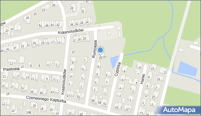 Białystok, Rumcajsa, 10, mapa Białegostoku