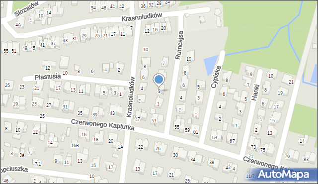 Białystok, Rumcajsa, 3, mapa Białegostoku