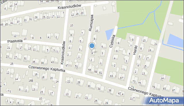 Białystok, Rumcajsa, 4, mapa Białegostoku