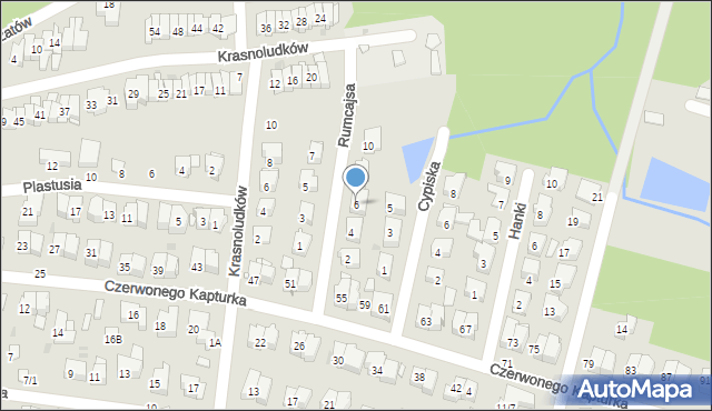 Białystok, Rumcajsa, 6, mapa Białegostoku