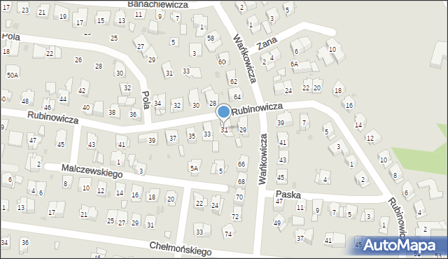 Białystok, Rubinowicza Wojciecha, 31, mapa Białegostoku