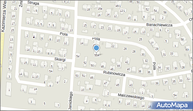 Białystok, Rubinowicza Wojciecha, 50A, mapa Białegostoku