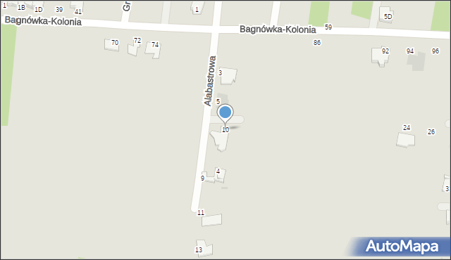 Białystok, Rubinowa, 10, mapa Białegostoku