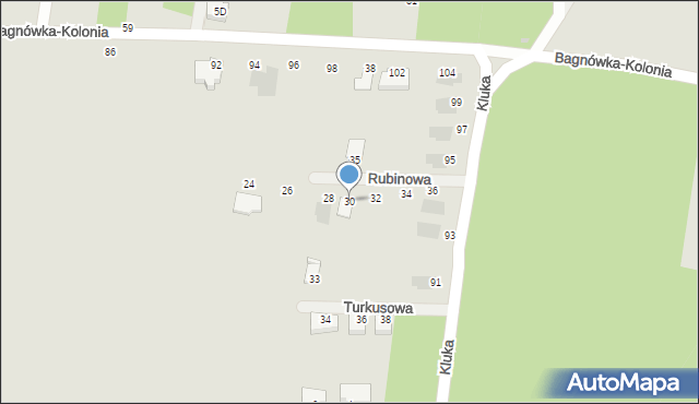 Białystok, Rubinowa, 30, mapa Białegostoku