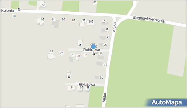 Białystok, Rubinowa, 34, mapa Białegostoku