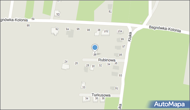 Białystok, Rubinowa, 35, mapa Białegostoku