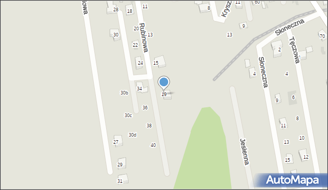 Bieruń, Rubinowa, 19, mapa Bieruń