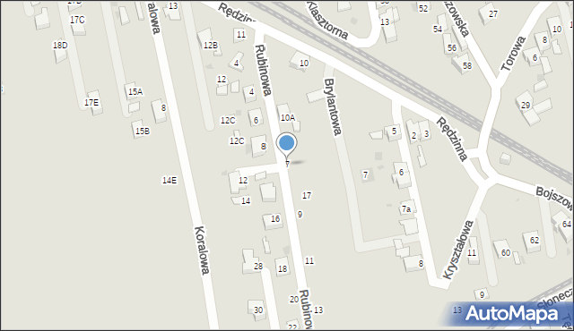 Bieruń, Rubinowa, 7, mapa Bieruń