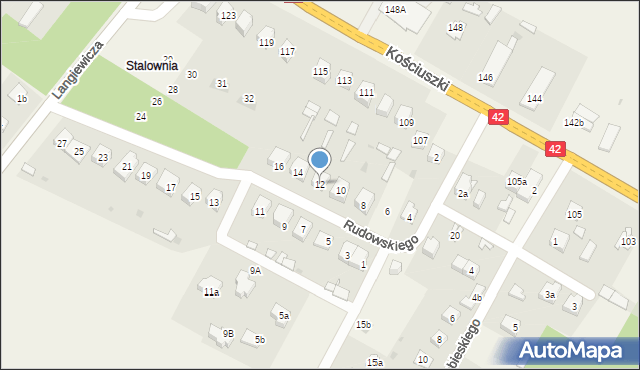Bliżyn, Rudowskiego, 12, mapa Bliżyn