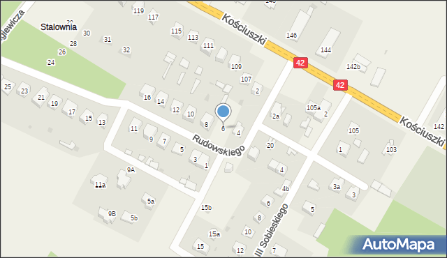 Bliżyn, Rudowskiego, 6, mapa Bliżyn
