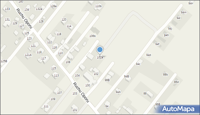 Bojszowy Nowe, Ruchu Oporu, 102a, mapa Bojszowy Nowe