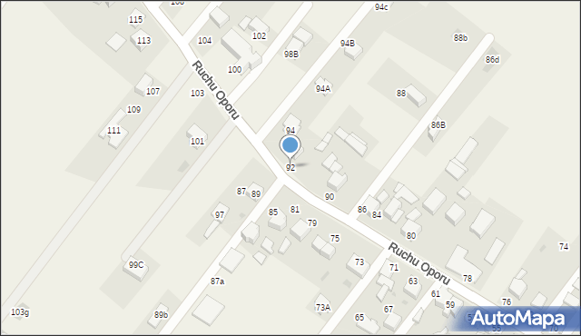 Bojszowy Nowe, Ruchu Oporu, 92, mapa Bojszowy Nowe