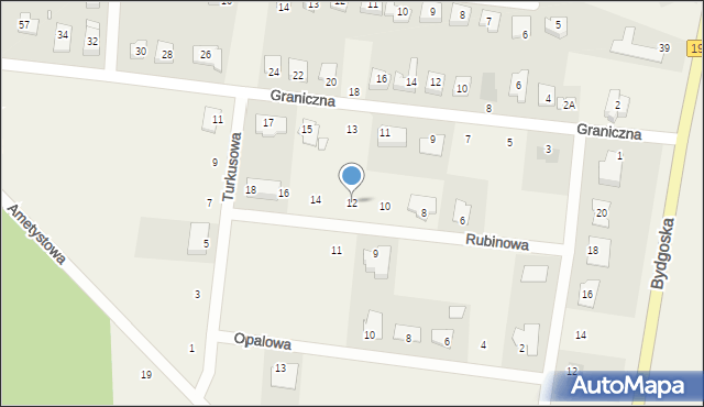Bolechowo-Osiedle, Rubinowa, 12, mapa Bolechowo-Osiedle