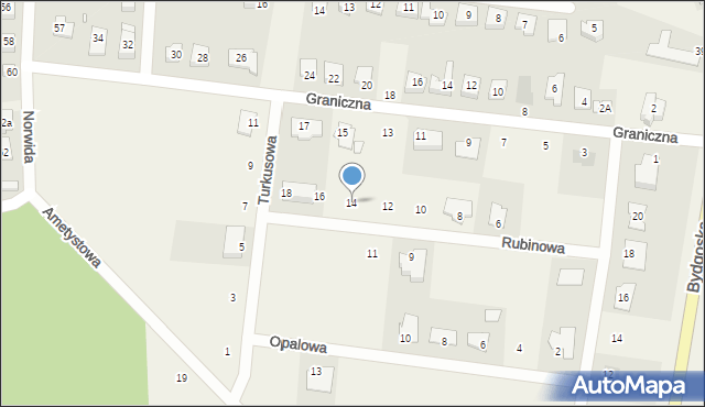 Bolechowo-Osiedle, Rubinowa, 14, mapa Bolechowo-Osiedle