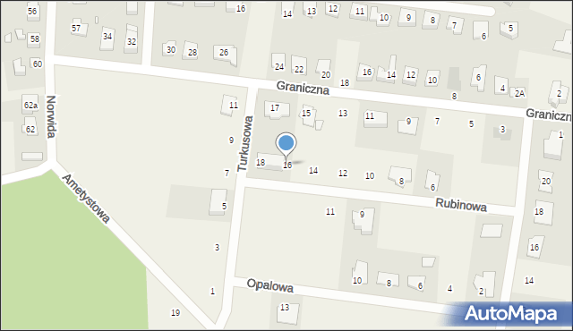 Bolechowo-Osiedle, Rubinowa, 16, mapa Bolechowo-Osiedle