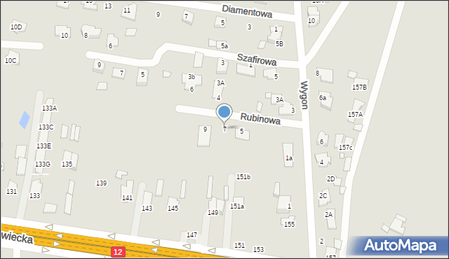 Chełm, Rubinowa, 7, mapa Chełma