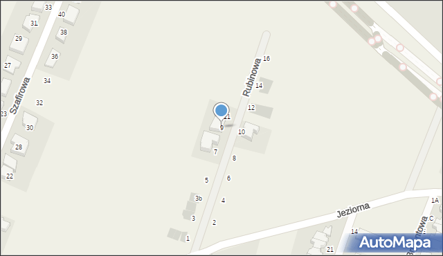 Chwaszczyno, Rubinowa, 9, mapa Chwaszczyno