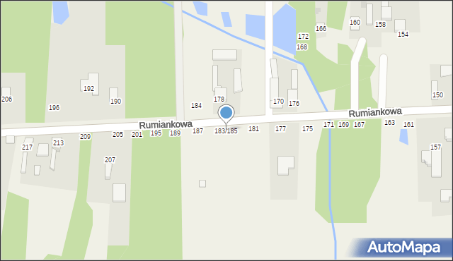 Cykarzew Północny, Rumiankowa, 183/185, mapa Cykarzew Północny