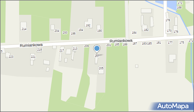Cykarzew Północny, Rumiankowa, 207, mapa Cykarzew Północny