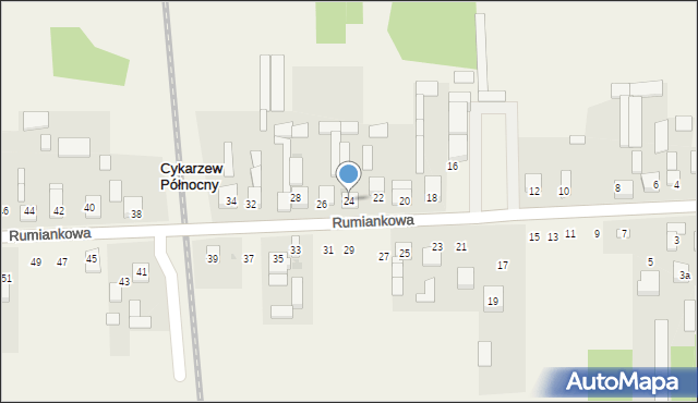 Cykarzew Północny, Rumiankowa, 24, mapa Cykarzew Północny