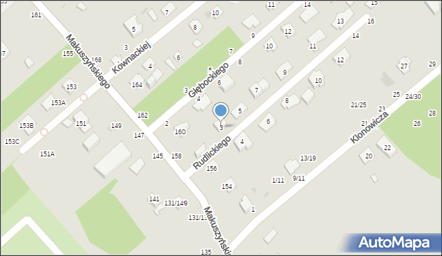 Częstochowa, Rudlickiego Władysława, 3, mapa Częstochowy