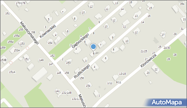 Częstochowa, Rudlickiego Władysława, 5, mapa Częstochowy