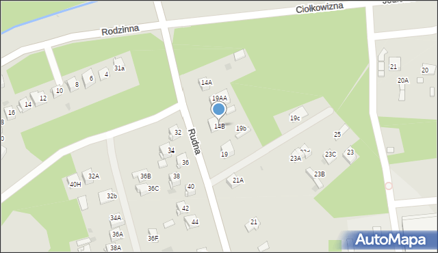 Dąbrowa Górnicza, Rudna, 14B, mapa Dąbrowa Górnicza