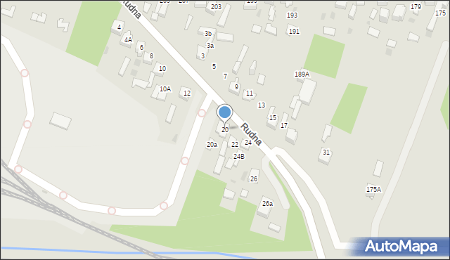 Dąbrowa Górnicza, Rudna, 20, mapa Dąbrowa Górnicza