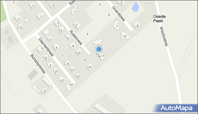 Dąbrówka, Rubinowa, 9, mapa Dąbrówka